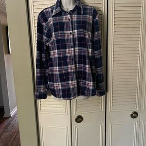 Women large fleece button down shirt